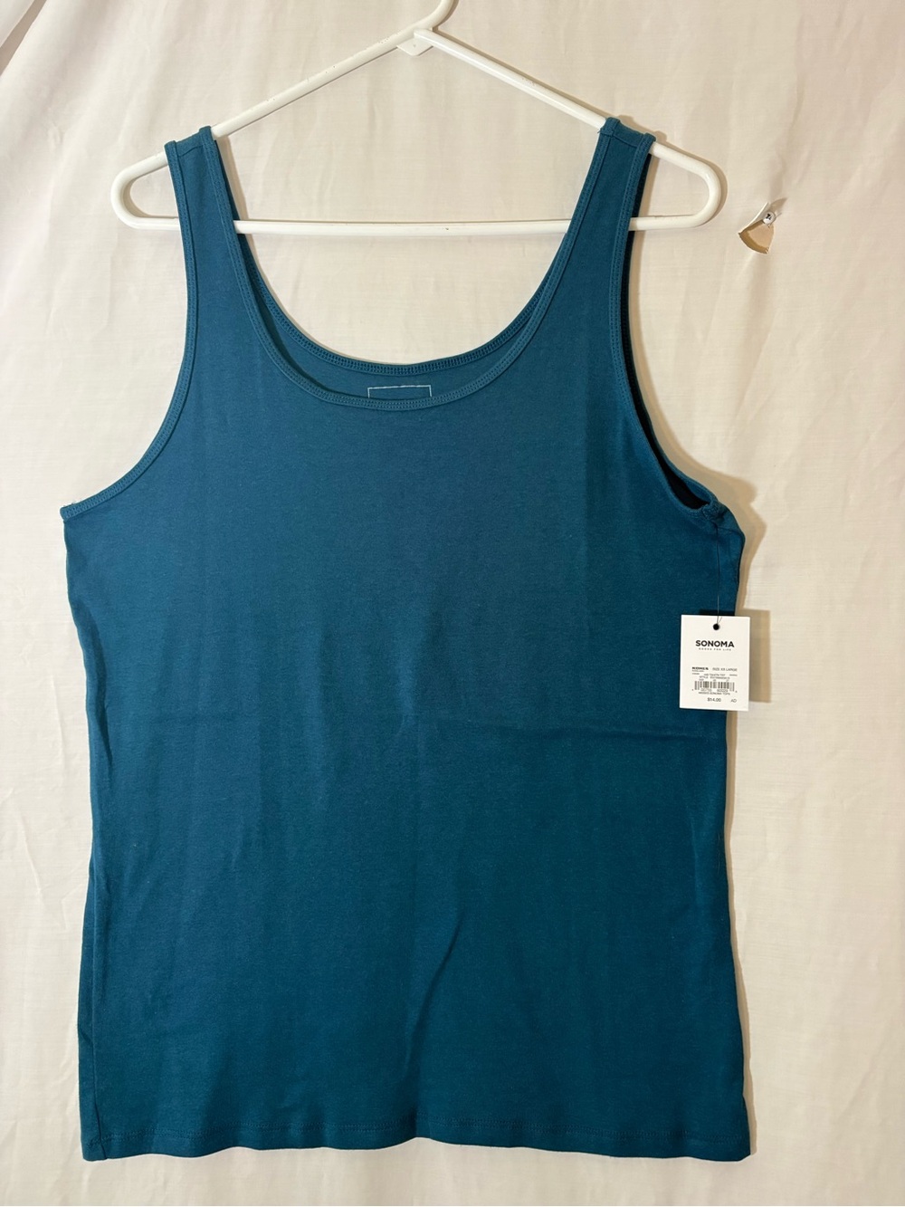 Sonoma Women's Teal Scoop Neck Tank Top